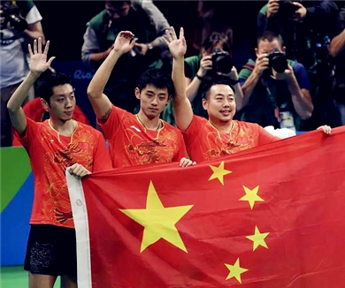 中国男乒实现团体三连冠